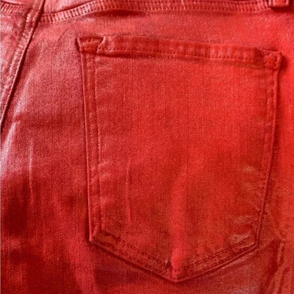J Brand Ruby High Rise Crop Cigarette Pants Phenomena Sz 26 Red Coated jeans NWT - Picture 11 of 11